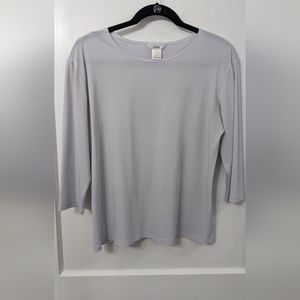 Light Gray 3/4 Sleeve Top Size XL Fiore